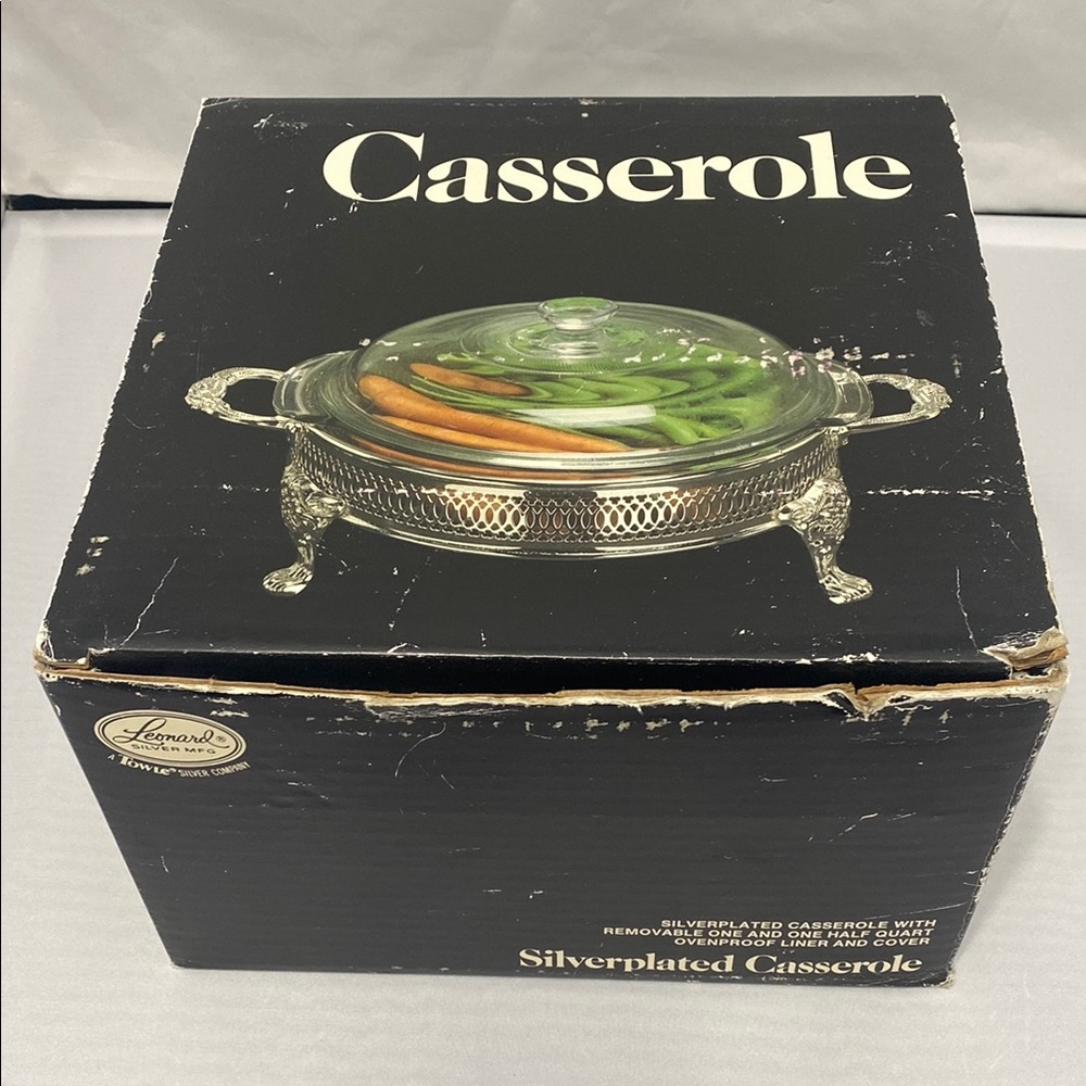 Vintage Silver Plated Casserole Dish with Glass Lid